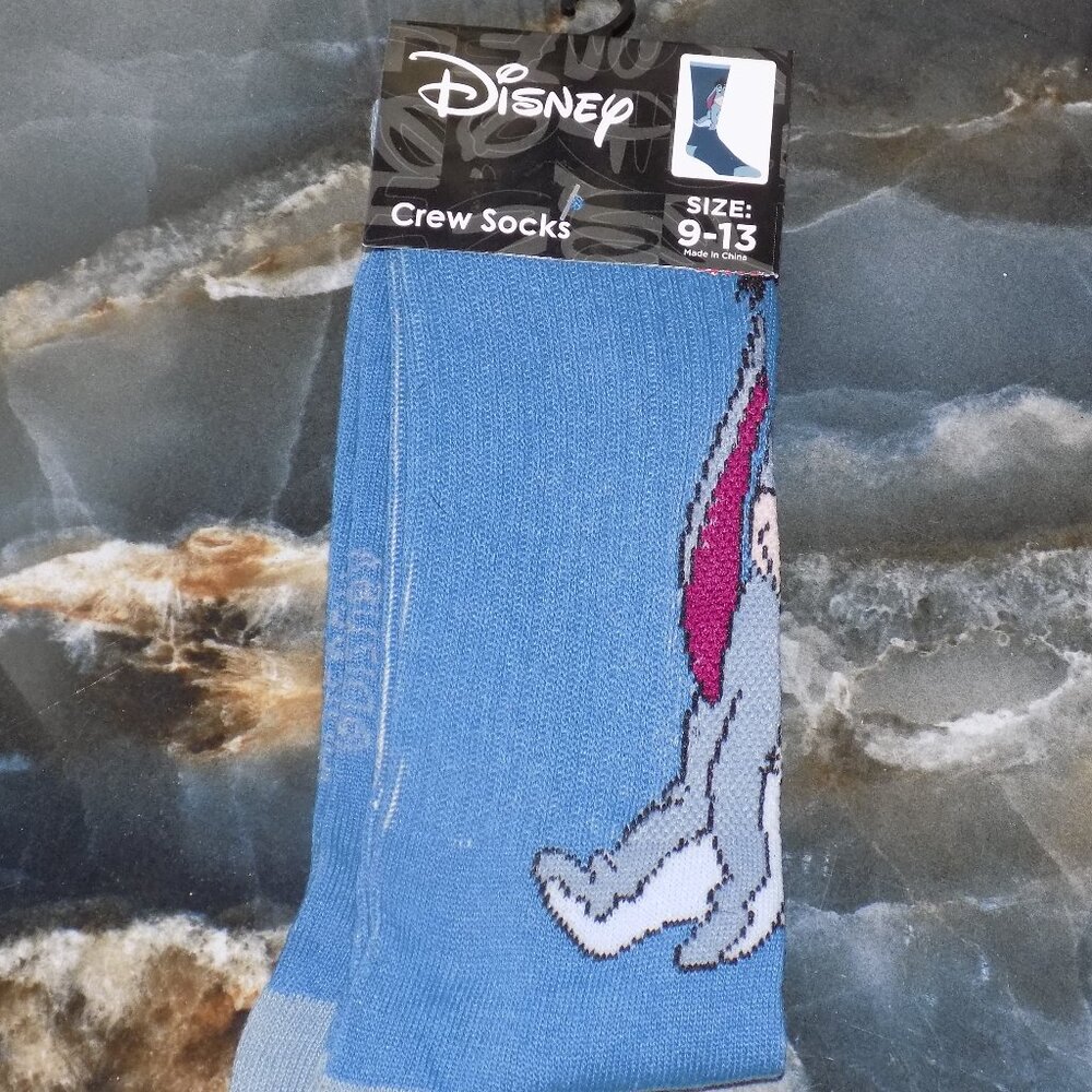 Disney Eeorye Blue Crew Socks Size 9-13 Women's NEW